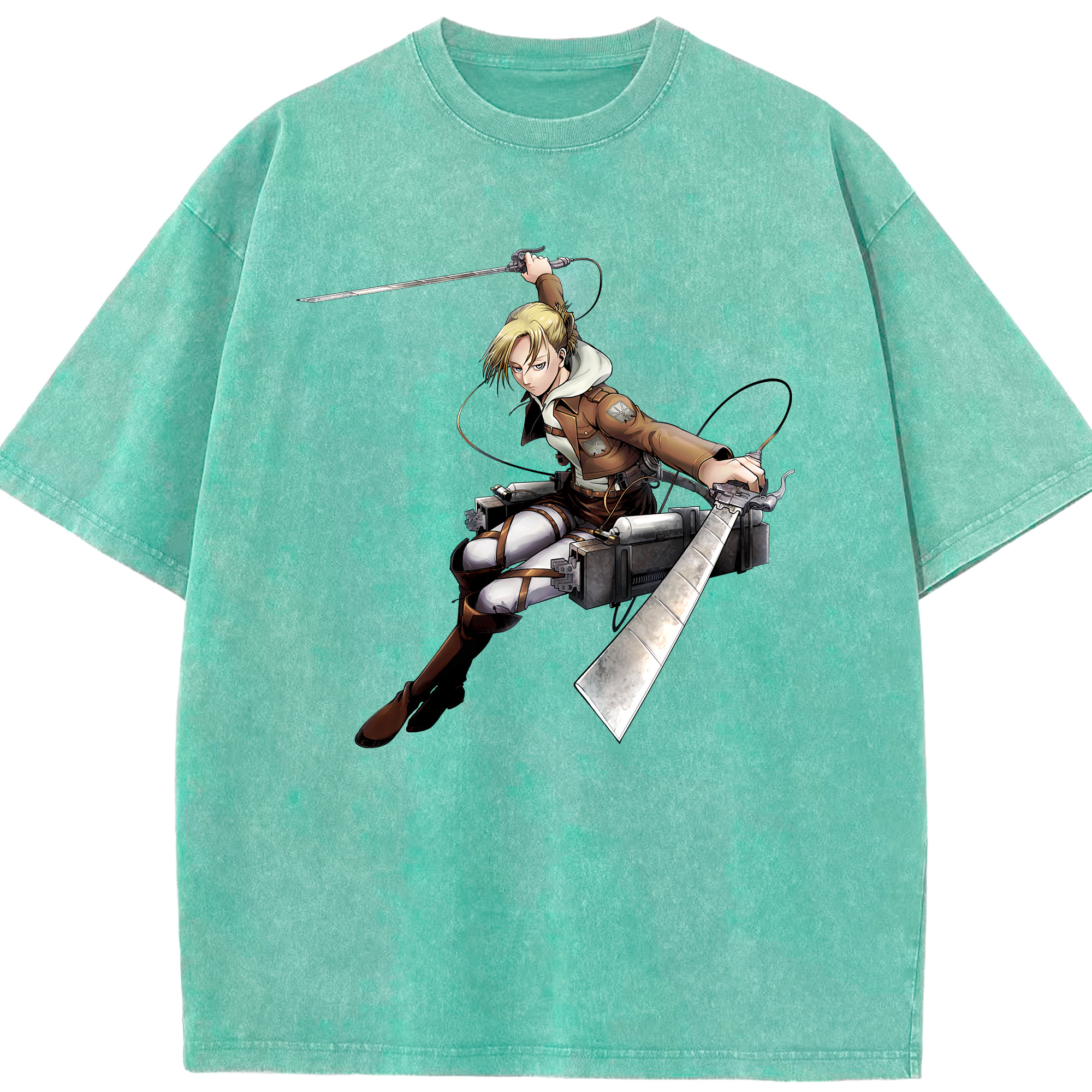 （画像用） 進撃の巨人 アニ・レオンハート Attack on Titan Annie Leonhart 綿100% ヴィンテージ風 半袖Tシャツ（フロントプリント）